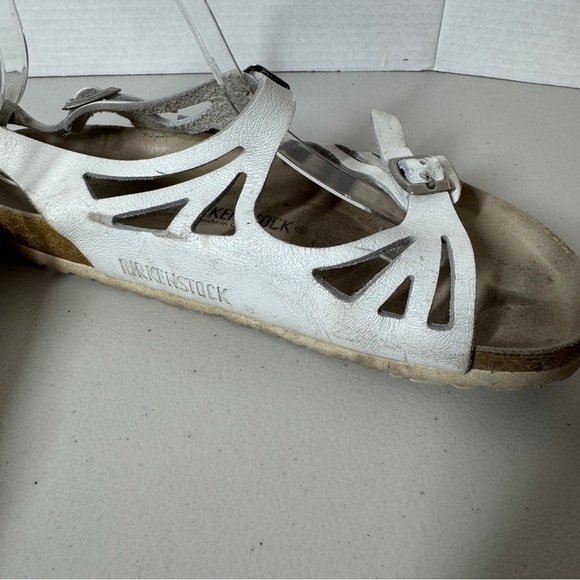 Birkenstock Rare White Cutout Leather Sandals  Comfort Summer Shoes Size 41 - Picture 8 of 15